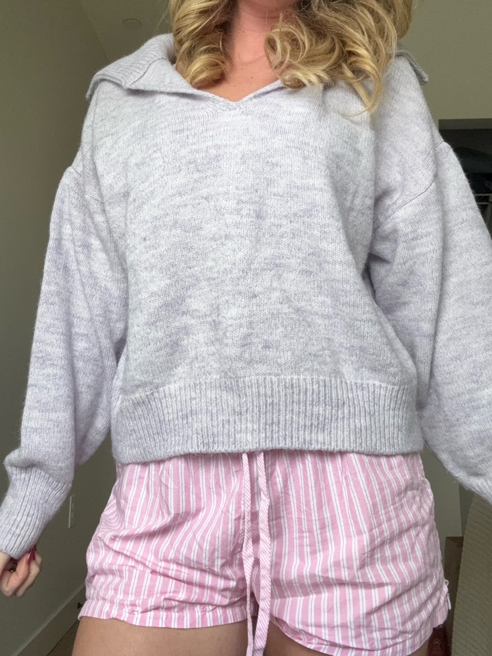 Topshop Relaxed Collar Oversized Sweater